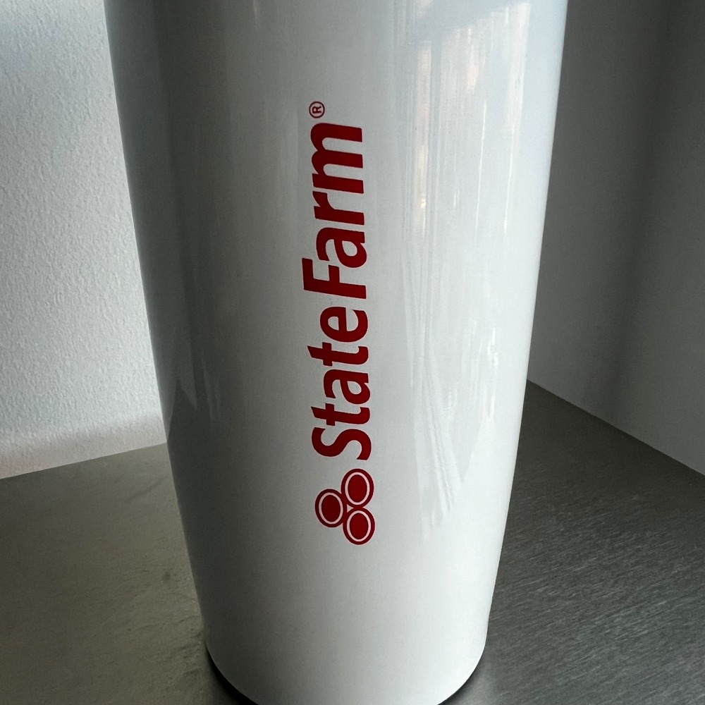 State Farm 95th Anniversary 20oz Travel Tumbler Stainless Steel White 127678